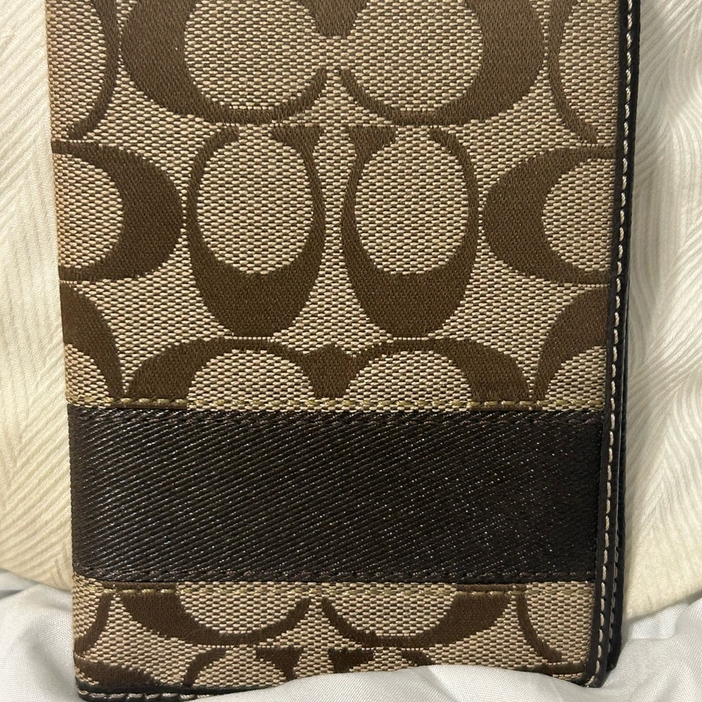 Coach Signature Brown and Tan Wallet